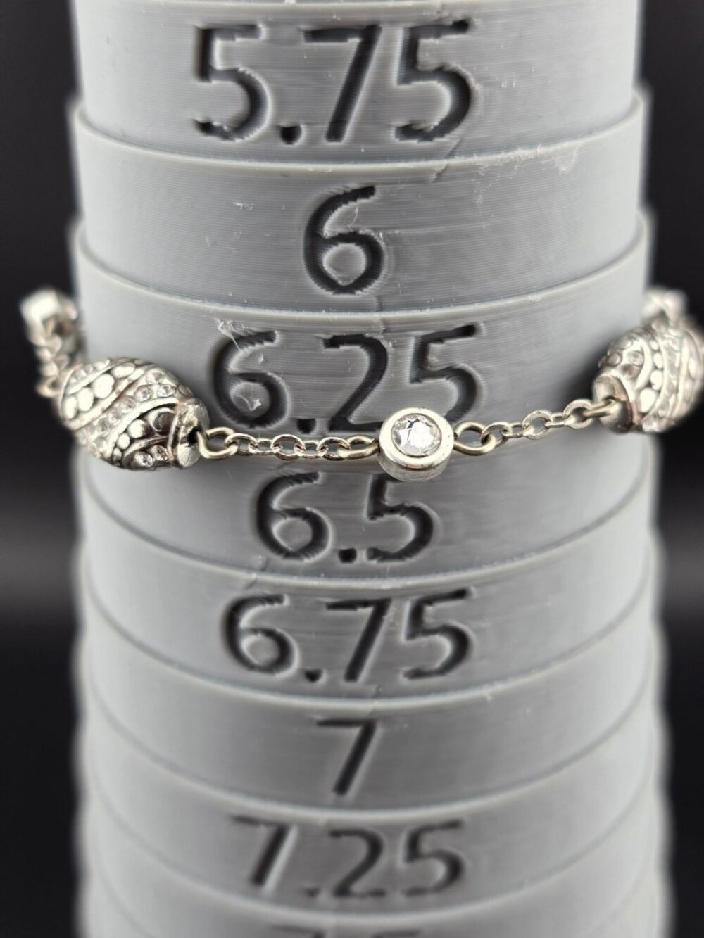 Brighton Cosmic Trail Silver-Tone Bracelet Swarovski Crystals Heart Adjustable - Picture 5 of 6